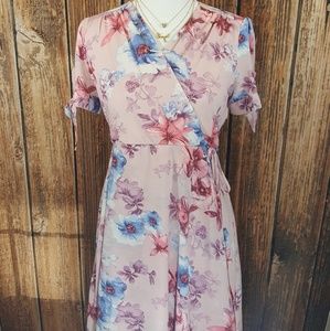 Nwt Floral Print Short Sleeve Summer Dress